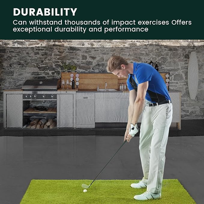 Sports Netting,Hitting Net with 33Feet Nylon Rope for Golf, Baseball, Hockey, Soccer, LAX and More-StrideForce Fitness