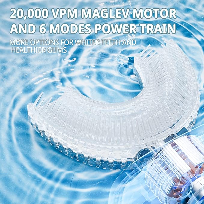 Kids Electric U Shaped Toothbrush Unicorn Rechargeable Sonic Toothbrush with 4 Soft Brush Heads with Kid Toothpaste IPX7 Waterproof - (Age 8-15, Purple)