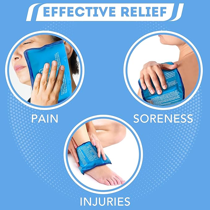 Reusable Ice Pack (Pack of 2) for Injuries - Hot & Cold Gel Ice Packs for Injuries & Back Pain Relief-StrideForce Fitness