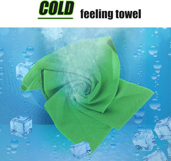 Biange Cooling Towel (Pack of 20, 40"x12") with Pouches for Sports, Workout, Fitness, Gym, Yoga, Golf, Pilates, Travel, Camping & More-StrideForce Fitness