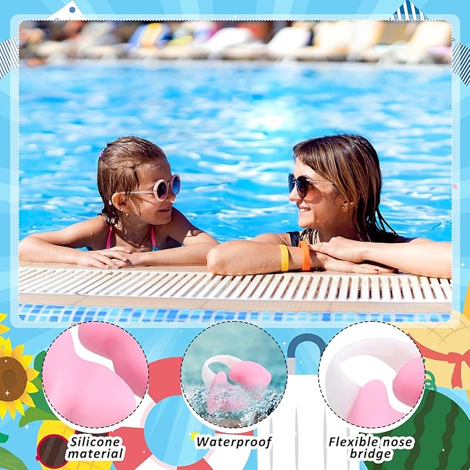 Soulchen 2 Pcs Swimming Nose Plugs Silicone Waterproof Painless Swim Nose Clip with Storage Box for Adults Kids Men Women Beginners-StrideForce Fitness