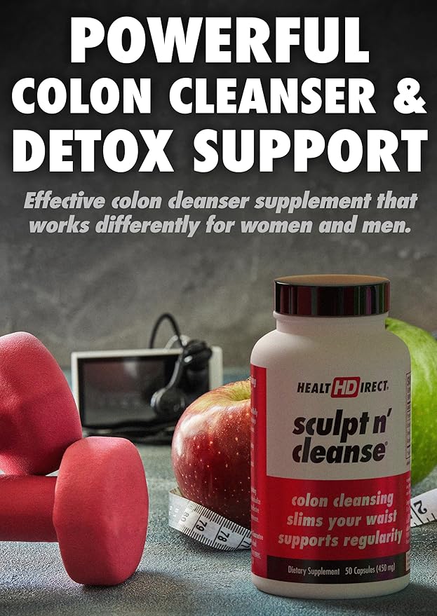 HEALTH DIRECT Sculpt n' Cleanse - Herbal Colon Cleanse for Digestive Health & Regularity - Natural Detox & Gut Flush Supplement - 175 Veggie Capsules-StrideForce Fitness