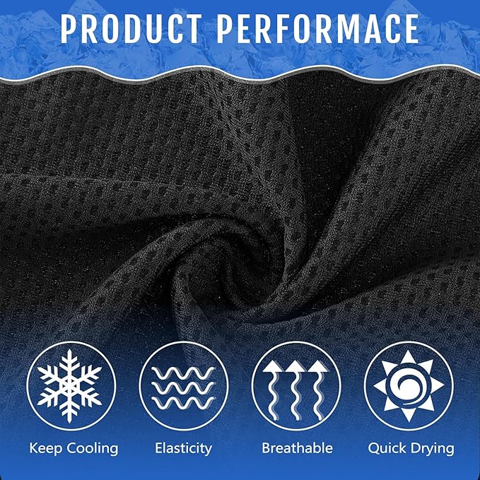 Hosuly 30 Pack Cooling Towels, 40"x12" Ice Breathable Soft Chilly Sweat Rag Microfiber Workout Rags for Gym Cooling Towels for Neck and Face for Yoga Golf Sport Running-StrideForce Fitness