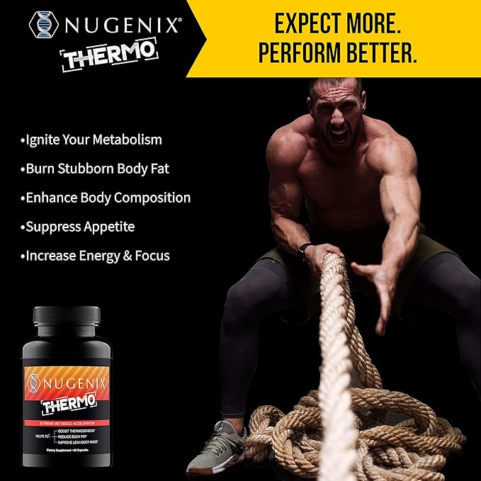 Nugenix Thermo - Thermogenic Fat Burner Supplement Pills for Men, Extreme Metabolic Accelerator, 60 Count-StrideForce Fitness