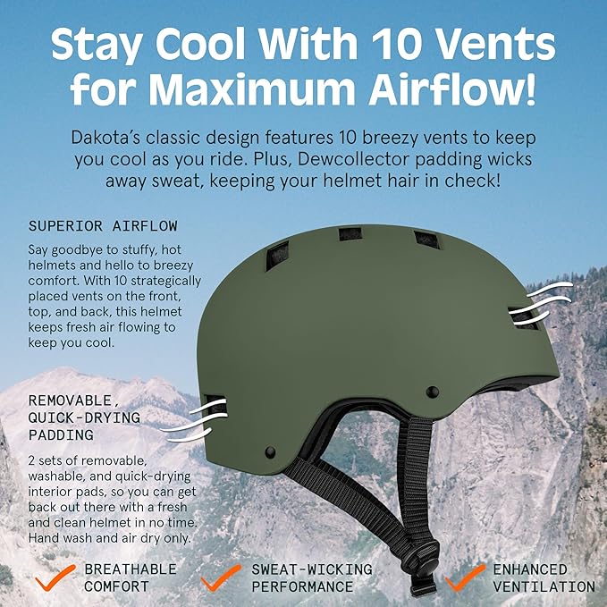 Retrospec Dakota Adult Bike Helmet for Adults - Multi-Sport Protection for BMX, Skating, Scooter, and Skate - Adult Men Skateboard Helmets-StrideForce Fitness