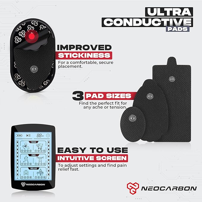 TENS Unit Muscle Stimulator, Electronic PMS Pulse Massager Machine for Shock Physical Therapy, Back Pain Relief, Shoulder Recovery, Gray-StrideForce Fitness