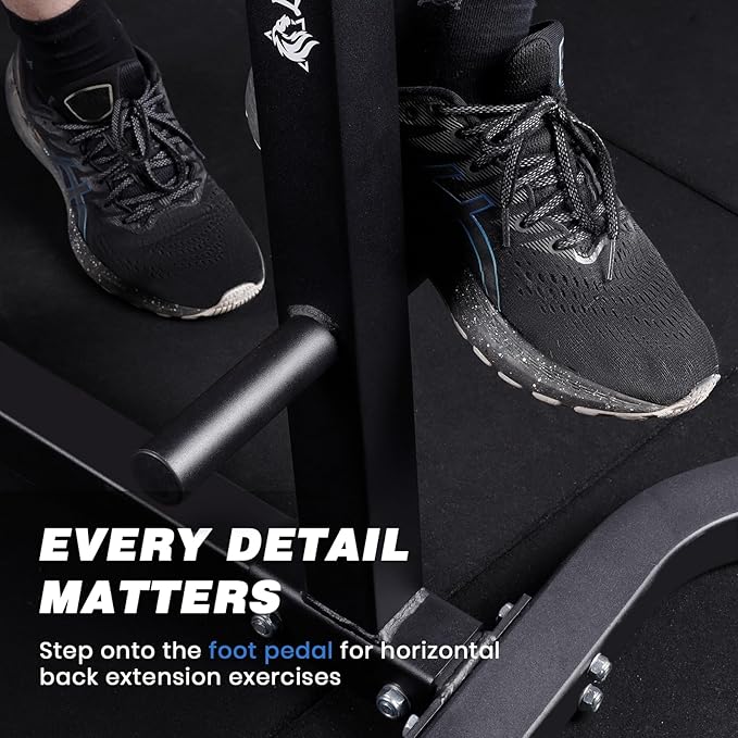 LIONSCOOL Heavy-Duty Adjustable Roman Chair - Back Extension Bench with Multiple Adjustment Functions- Hyperextension Bench Perfect for Home Gym-StrideForce Fitness