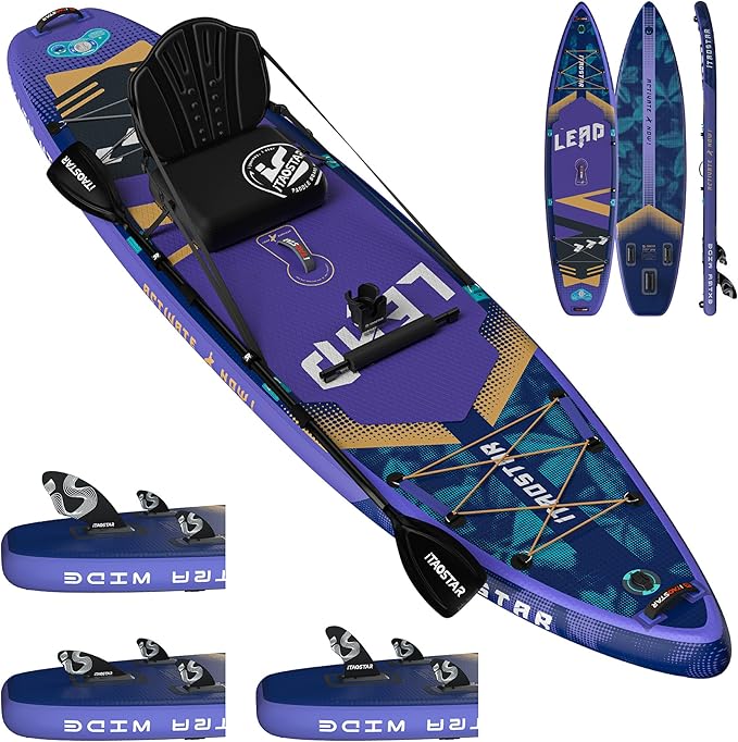Lead 11‘ x 33" / 12’×35" Inflatable Stand Up Paddle Board - Premium SUP Board Kit - Ultra Stable Paddleboard for Adults & Youth - All Skill Levels - for Lakes, Oceans-StrideForce Fitness