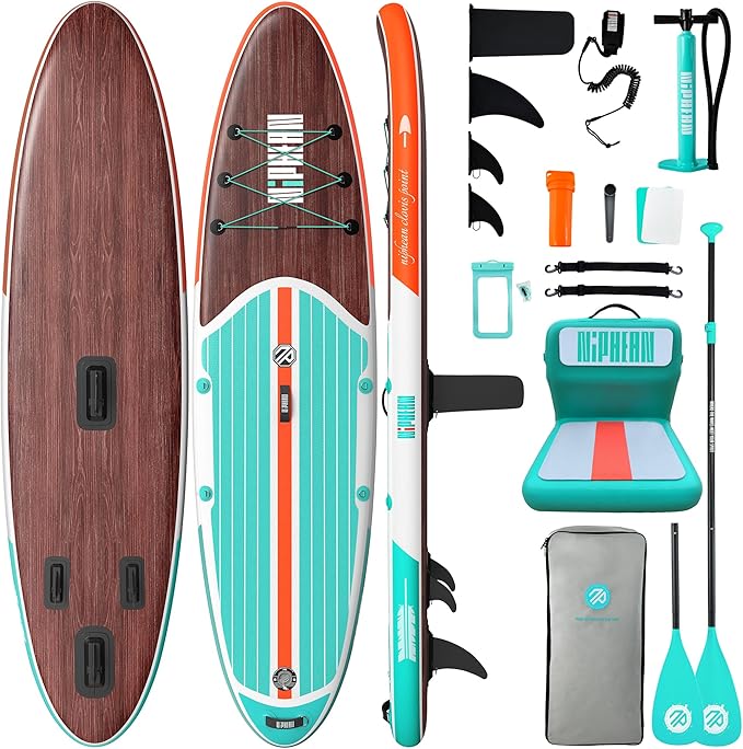 Niphean Inflatable Stand Up Paddle Board with SUP Accessories, Anti-Slip EVA Deck, 10’6’’ Inflatable Paddle Boards for Adults & Youth of All Skill Levels-StrideForce Fitness