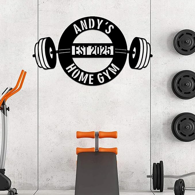Luxury Personalized Gym Metal Sign, Custom Home Gym Sign, Home Gym Decorations, Gifts for Fitness Lovers, Workout Room Decor, Gym Signs for Home Gym, Christmas Gifts 1-StrideForce Fitness