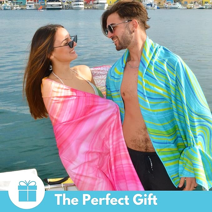 ECCOSOPHY Microfiber Beach Towel - Sand Free Towels are Quick Dry, Light Weight, Super Absorbent - Perfect Pool, Travel, Cruise, Camping Essentials - Oversized Extra Large for Adults 71x35 in-StrideForce Fitness