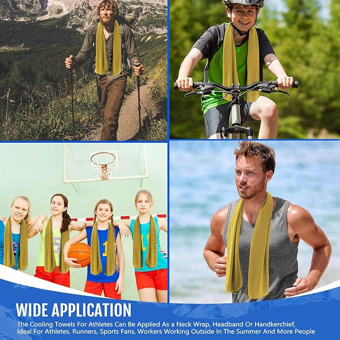 Hosuly 30 Pack Cooling Towels, 40"x12" Ice Breathable Soft Chilly Sweat Rag Microfiber Workout Rags for Gym Cooling Towels for Neck and Face for Yoga Golf Sport Running-StrideForce Fitness