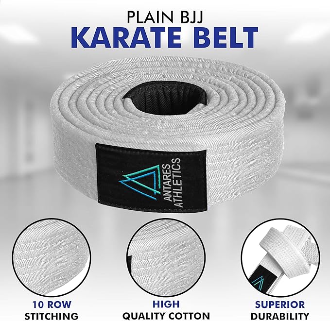 BJJ Belt for Men & Women Brazilian Jiu Jitsu Belt with Ranking Stripes Sleeve Bar Kids Jiu Jitsu Gi Belt-StrideForce Fitness