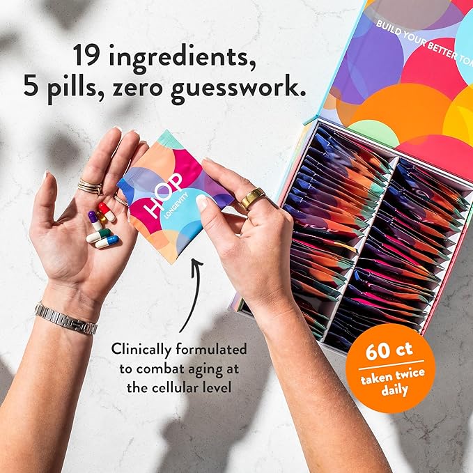 HOP Box, Human Optimization Project, Twice Daily Longevity Stack - Combat Aging at a Cellular Level, Help to Improve Energy, Sleep, Weight Management and Skin Health (30 Day Supply)-StrideForce Fitness