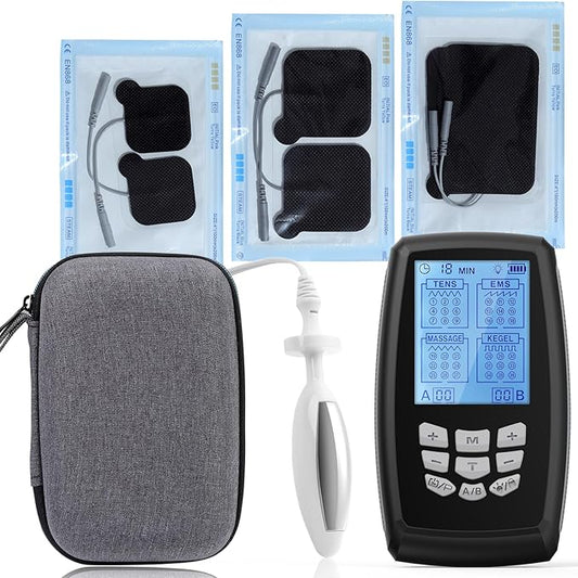 TENS Unit Muscle Stimulator and EMS Pelvic Floor Muscle Exercise. Multifunctional Impulses to Pain Relief for Muscle,Joints and Muscle Strengthening Training.Specialized Storage Gift Box.(DJE2A0)