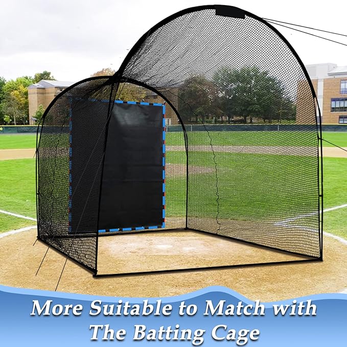 Baseball Batting Cage Backstop with Strike Zone Target - Heavy Duty 4x6/6x8FT PVC Backstop Net for Pitching Practice Backyard Training-StrideForce Fitness