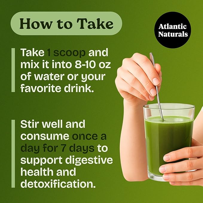 Atlantic Naturals Sea Moss 7 Day Detox Liver, Gallbladder & Kidney Cleanse - Support with Dandelion Root, Milk Thistle, Burdock Root, Red Clover, Chanca Piedra - Pineapple Flavor Drink Mix (14 oz)-StrideForce Fitness