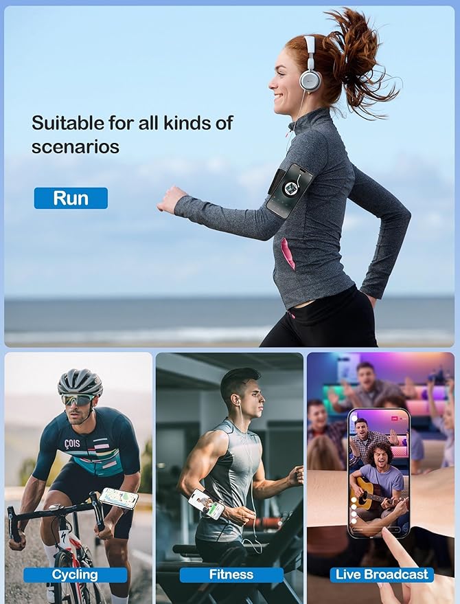 TOPGO Running Phone Holder for iPhone [360° Rotatable & Upgrade Anti-Drop] Magnetic Wrist Phone Holder, Magsafe Armband Compatible with iPhone 17 Pro and Android - Black-StrideForce Fitness