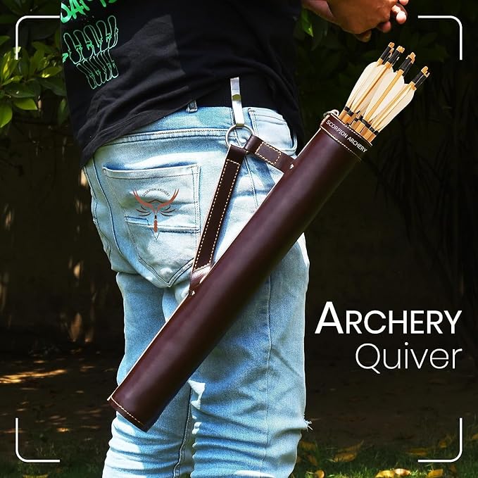 Traditional Back Quiver Bow Arrow Holder Handmade Leather Quiver Lightweight & Comfortable Gift for him Aniversary Gift-StrideForce Fitness