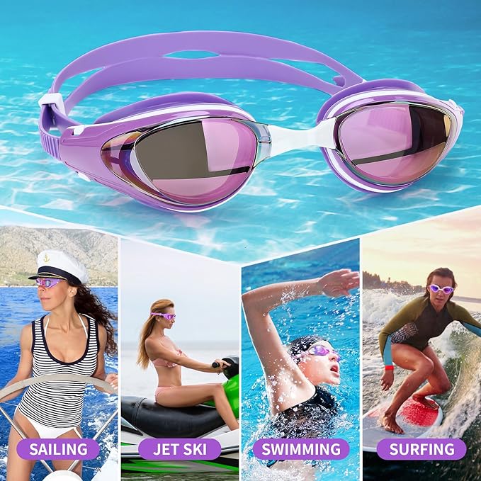 Nearsighted Swim Goggles, Shortsighted Optical Swimming Goggles No Leaking Anti Fog UV Protection for Adult Men Women-StrideForce Fitness