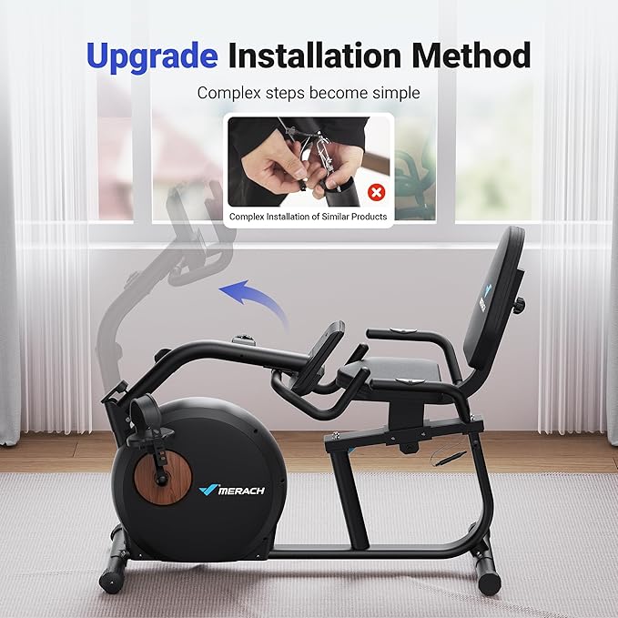 MERACH Recumbent Exercise Bike for Home with Smart Bluetooth and Exclusive App Connectivity, LCD, Heart Rate Handle, Magnetic Recumbent Bikes S08/S23-StrideForce Fitness