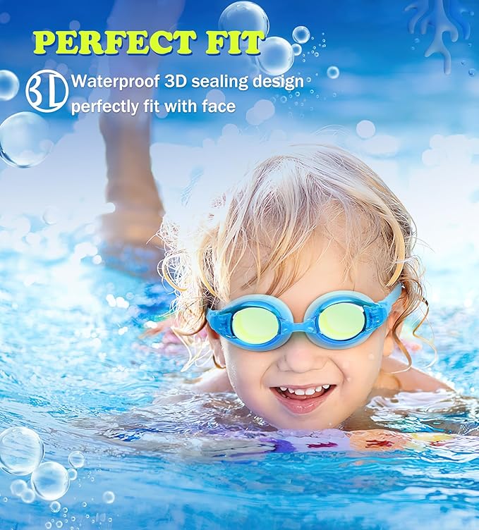 Aegend 2 Pack Kids Goggles, Swimming Goggles for Kids Age 4-16 Boys and Girls Youth, Anti-Fog Waterproof Anti-UV Pool Goggles-StrideForce Fitness