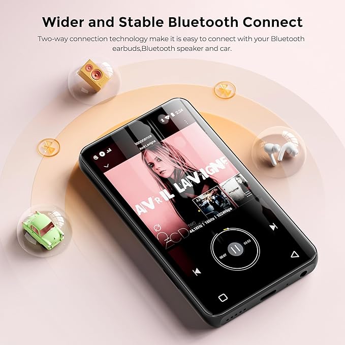 160GB MP3 Player with Bluetooth and WiFi, innioasis Music Player with Spotify,Pandora,Amazon Music,4" Touch Screen Android MP4 MP3 Player for Kids with Libby,Audible,Spotify Kids(Black)-StrideForce Fitness