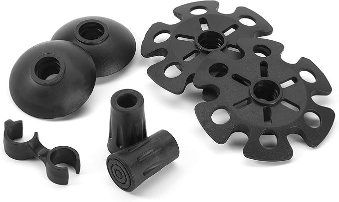 Cascade Mountain Tech Lightweight Aircraft-Grade Aluminum Trekking Poles with Extended Down Grip Plus Tip Kit-StrideForce Fitness