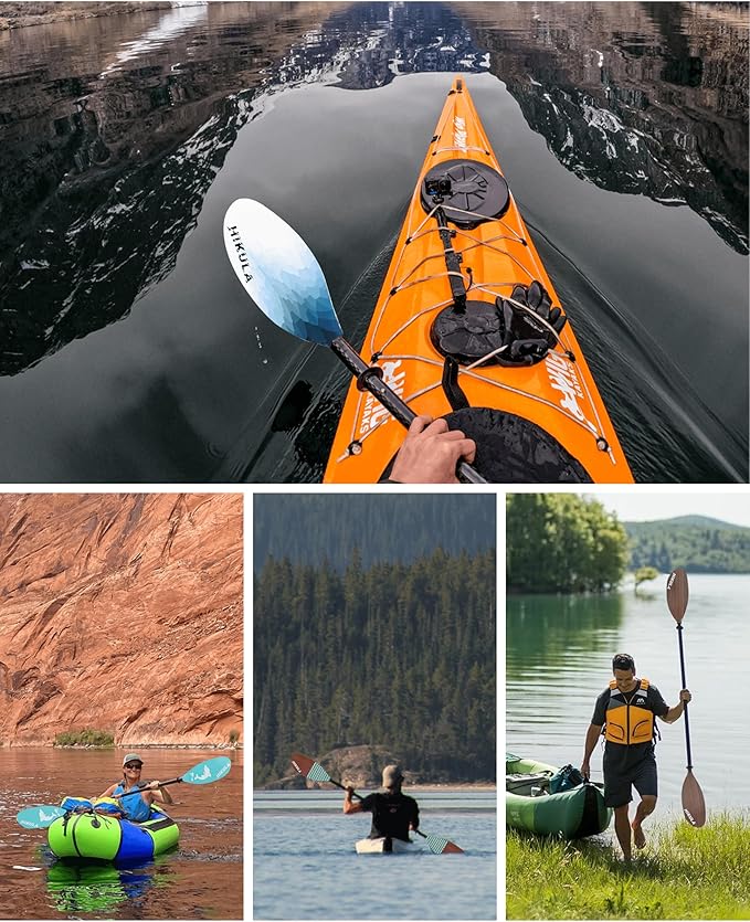 Adjustable Kayak Paddle with Carbon Shaft and PP Blade Available in 220-230/220-240/230-250cm Floating Lightweight Kayak Oars with Original Pattern-StrideForce Fitness