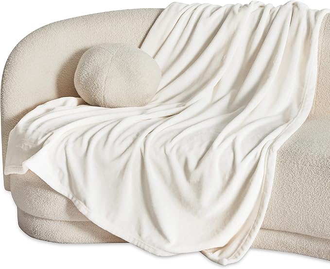 Bedsure Twin XL Fleece Blanket Dorm Bedding - Lightweight Soft Cozy Blankets for Bed, Sofa, Couch, Travel, Camping, Cream, 66"x90"-StrideForce Fitness