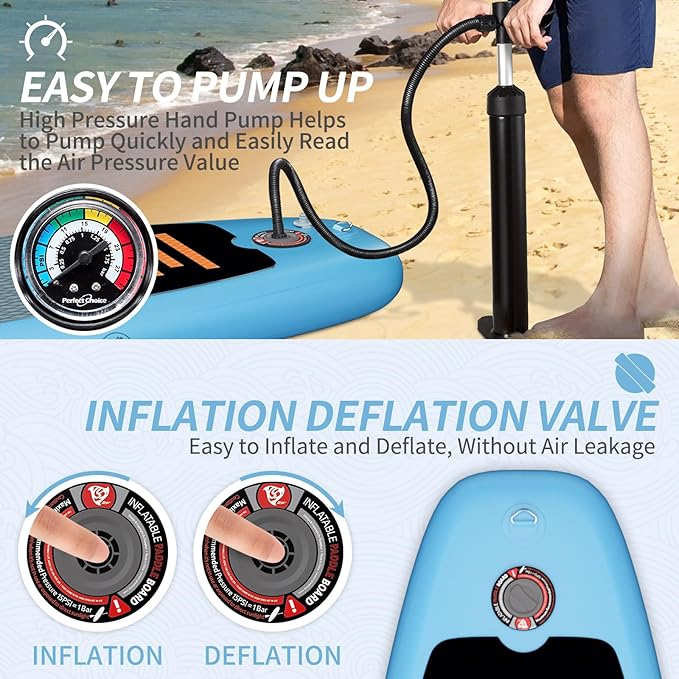 Inflatable Stand Up Paddle Board, 10'x30''x6'' Ultra-Light Paddleboards for All Skill Levels with SUP Accessories, Paddle, Fins, Leash, SUP Pump, Backpack-StrideForce Fitness