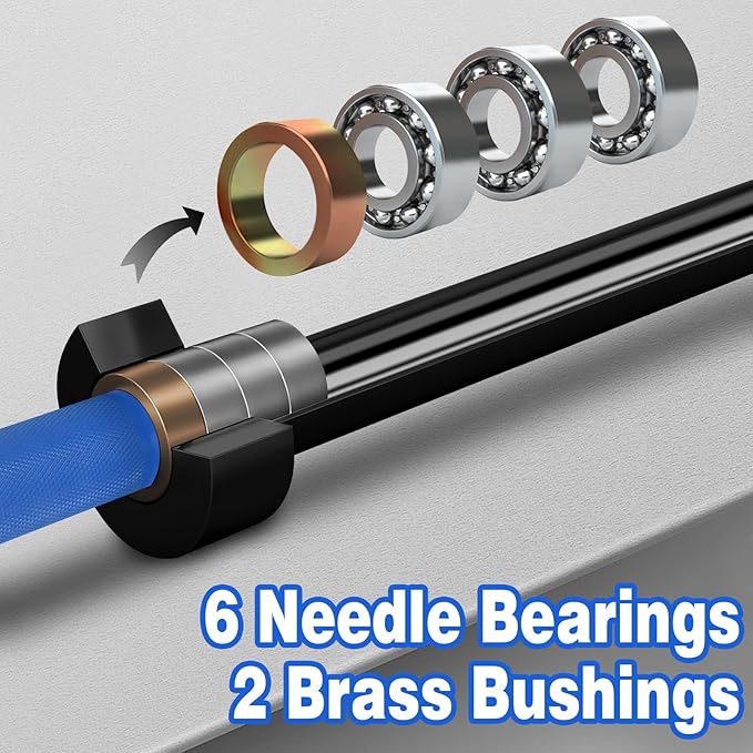 7ft Olympic Barbell for Strength Training and Olympic Weightlifting, 500 700 1000LBS Capacity Available, 2 Inch Bar for Squats, Home Gym Fitness Equipment, Bench Press, Deadlift,Powerlifting-StrideForce Fitness