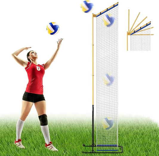 Volleyball Setter Trainer Net with Adjustable Heights & Angles,Setter Training Equipment for Setting,Serving,and Spiking,Movable Target Net for Indoor & Outdoor Practice-StrideForce Fitness