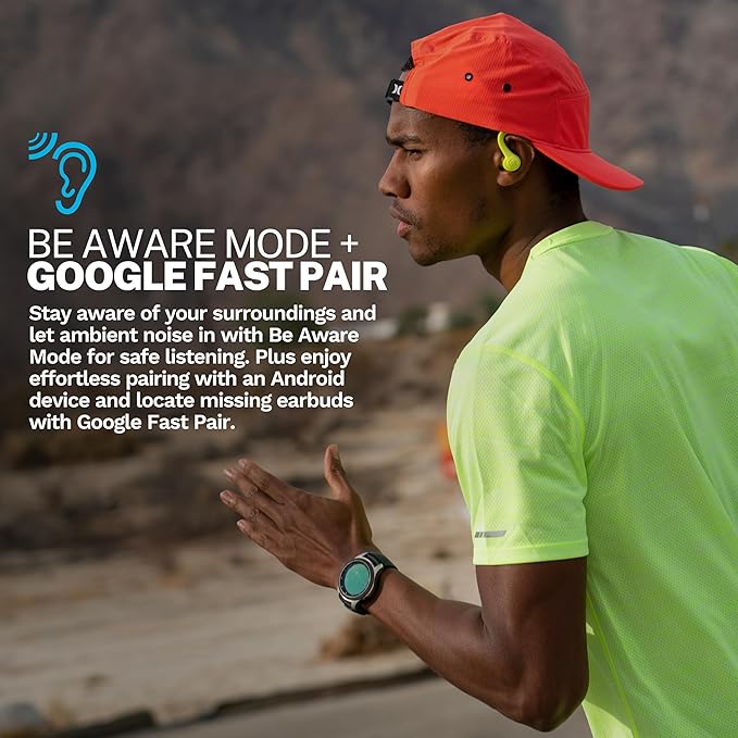 JLab Go Sport+ Wireless Workout Earbuds Featuring C3 Clear Calling, Secure Earhook Sport Design, 35+ Hour Bluetooth Playtime, and 3 EQ Sound Settings (Yellow)-StrideForce Fitness