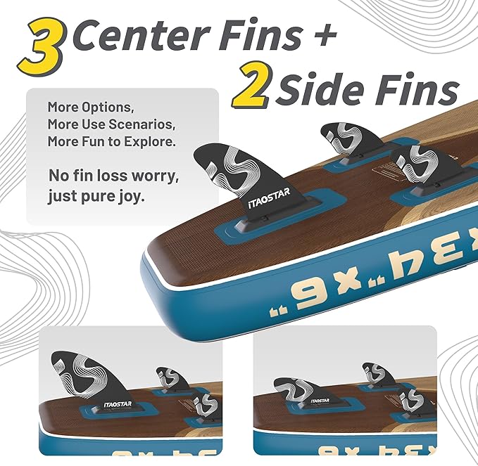 Wild 11'×36"/11'6"×34"/12'6"×33" Inflatable Paddle Board with Seat, One-Stop Premium SUP Board Gears, Tailored 5 Fins, Stable Inflatable Stand Up Paddle Boards for Youth/Adults of All Levels-StrideForce Fitness