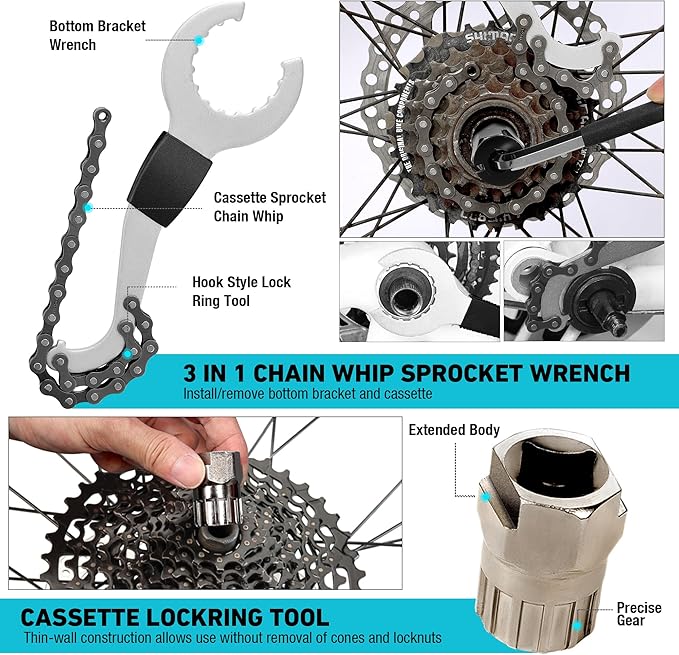 DURATECH 31 Pieces Bicycle Tool Kit, Complete Bike Repair Kit with Storage Box, Mountain Bike Repair Tools, for Mountain, Road, and Park Bicycle with Chain Riveter, Tire Levers, Crank Puller-StrideForce Fitness