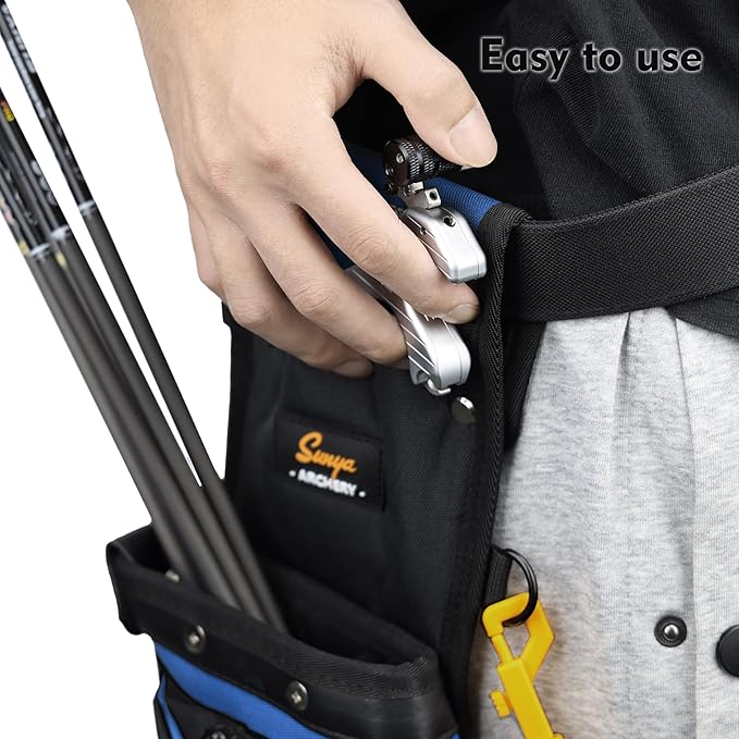 SUNYA X510 Field & Competition Hip Arrow Quiver | 3-Slot Noise-Free Archery Quiver with Sturdy Storage System (42x18cm)-StrideForce Fitness