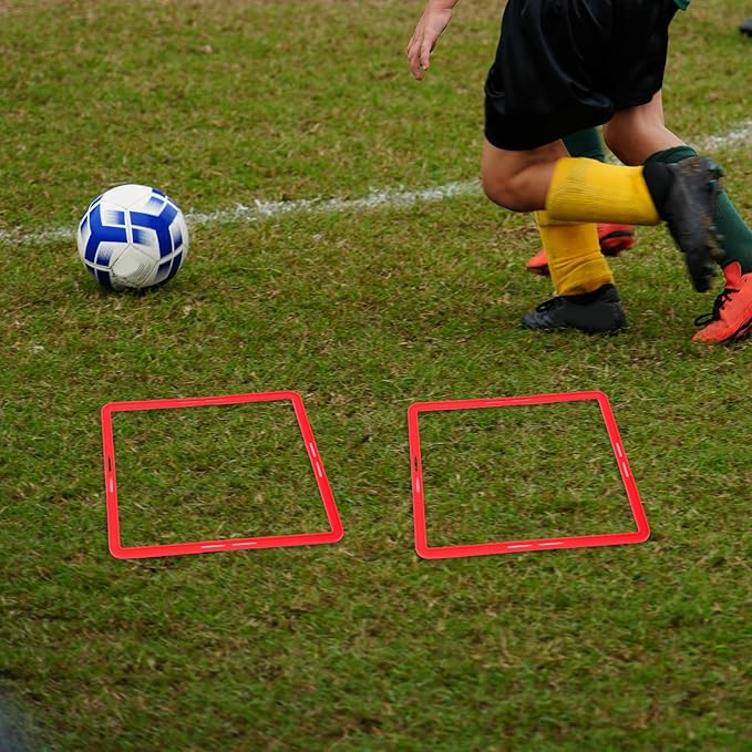 POPETPOP Square Agility Rings, 6pcs Speed Rings, Youth Agility Footwork Training Speed Hurdles Ladder Fitness Equipment Sport Workout Home Gym-StrideForce Fitness