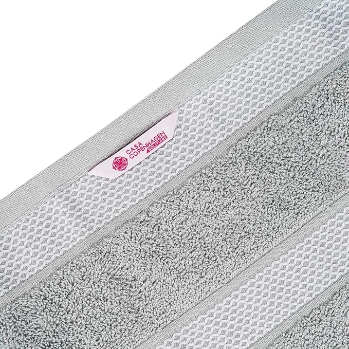 CASA COPENHAGEN Solitaire Towels, 4 Pieces Bath Towel Set- Grey Violet, 600 GSM Designed in Denmark Made of Soft Egyptian Cotton for Bathroom, Kitchen & Shower-StrideForce Fitness