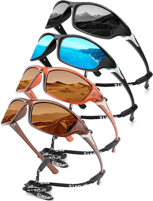KALIYADI Polarized Sunglasses-Men Sports Sunglassses: Mens Sunglasses with UV Protection for Fishing Driving Cycling Running-StrideForce Fitness