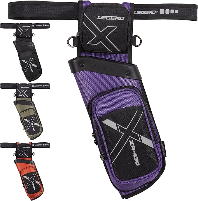 Legend XR430 Premium Field Quiver for Arrows - Right-Handed Hip Arrow Quiver with Removable Release Pocket, Durable Archery Quiver with Tools & Accessories Compartment, Arrow Holder-StrideForce Fitness