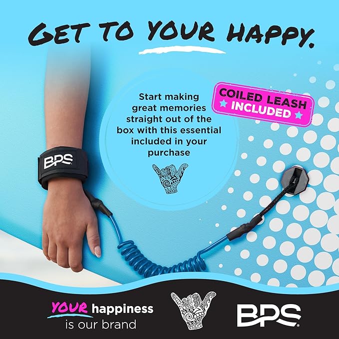 BPS New Zealand ‘Shaka’ Body Board for All Wave Conditions - Lightweight with EPS Core, HDPE Slick Bottom, Body Boards for Beach with Wrist Leash and Plug for Kids and Adults - All Skill Levels-StrideForce Fitness