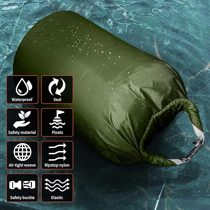 Desoto Waterproof Dry Bag 2 packs, 2L/5L/10L/20L/40L/70L Dry Sack Lightweight Portable, Dry Storage Bag to Keep Gear Dry Clean for Kayaking, Gym, Hiking, Swimming, Camping-StrideForce Fitness