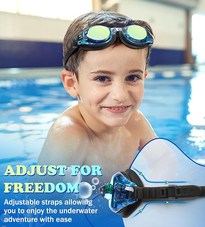 Aegend 2 Pack Kids Goggles, Swimming Goggles for Kids Age 4-16 Boys and Girls Youth, Anti-Fog Waterproof Anti-UV Pool Goggles-StrideForce Fitness