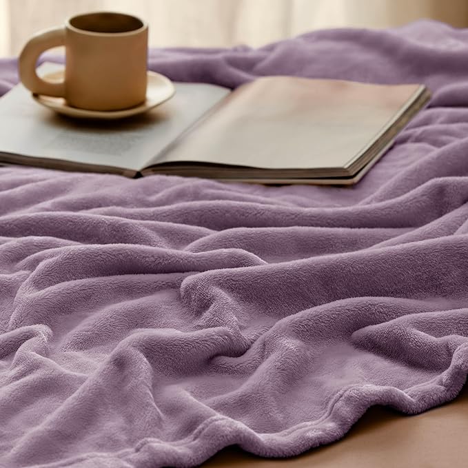 Bedsure Fleece King Size Blankets for Bed Fog Purple - Soft Lightweight Plush Cozy Fuzzy Luxury Microfiber, 108x90 inches-StrideForce Fitness