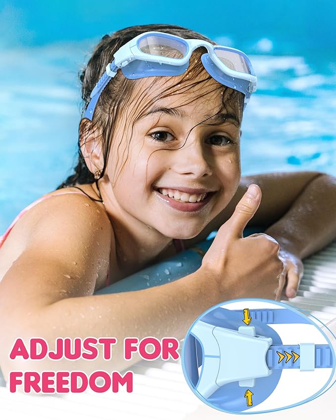Kids Swim Goggles,Swimming Goggles for Kids 6-14, Anti-Fog UV Protection Pool Glasses for Boys Girls-StrideForce Fitness