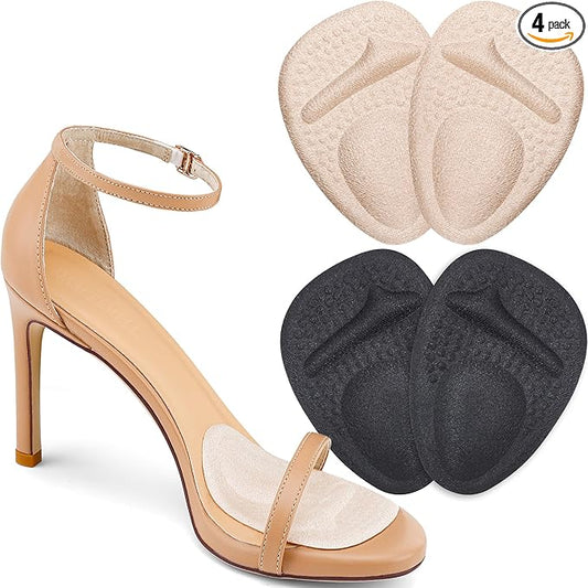 Ball of Foot Cushions, Metatarsal Pads Women, High Heels Non-Slip Comfort Pads, Shoe Support for Metatarsalgia Mortons Neuroma Pain Relief (2 Pairs)-StrideForce Fitness