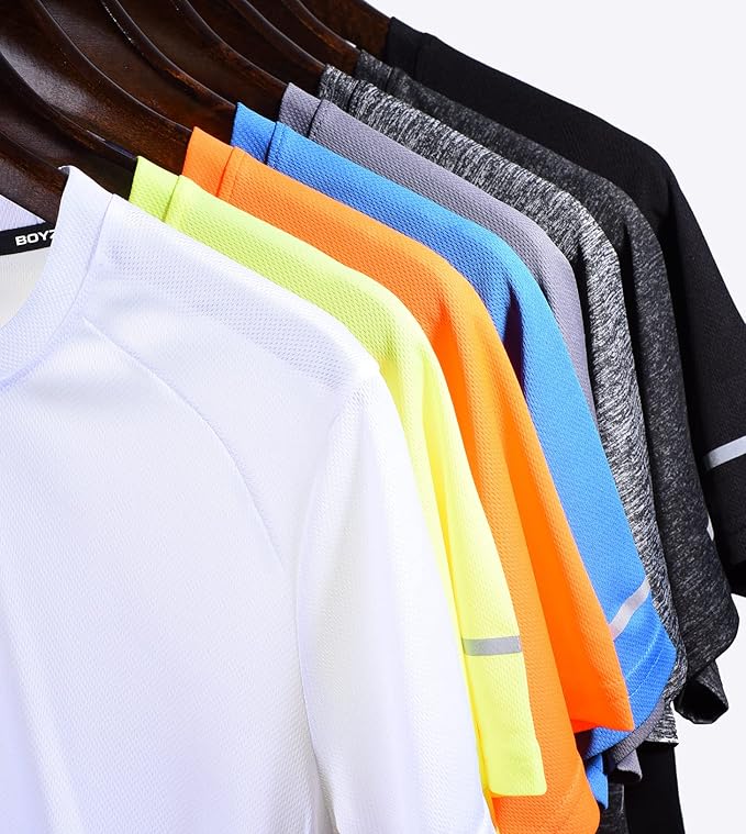 Boyzn 1, 3, 5 or 7 Pack Men's Workout Running Shirts, Dry Fit Moisture Wicking T-Shirt, Gym Athletic Short Sleeve Tee Shirts-StrideForce Fitness