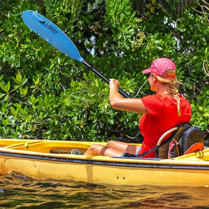 Adjustable Kayak Paddle Boat Oar: Kayak Canoe Paddles 90-98 inch/230-250cm - Aluminum Floating Kayaking Fishing Oars with Paddle Leash for Adults Youth-StrideForce Fitness