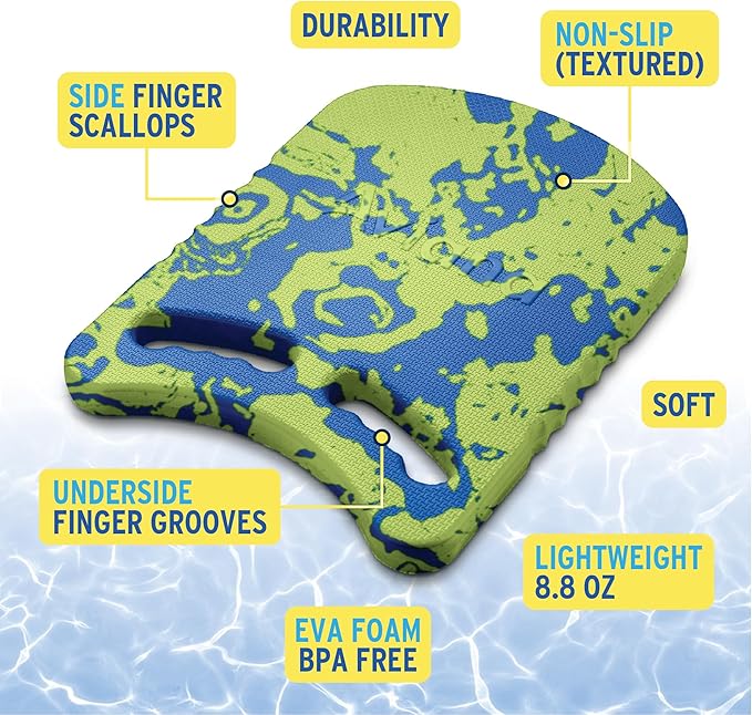 Junior Kickboard Buoy for Youth Children & Toddlers Swimming Aid & Exercise Training Board for Kids to Learn to Swim with Kick Boards in Pool BPA Free-StrideForce Fitness
